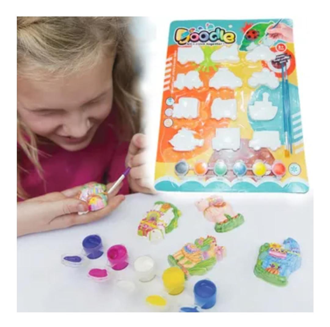 KIT DE PINTURA DE YESO PARA NIÑOS X 12